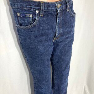 Express Bleus 7/8s Bootcut Dark Wash Jeans USA Made Womens 100% Cotton Denim